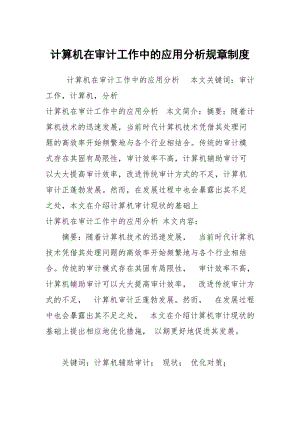 计算机在审计工作中的应用分析规章制度.docx