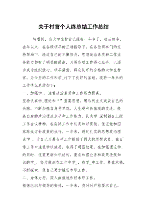 关于村官个人终总结工作总结.docx