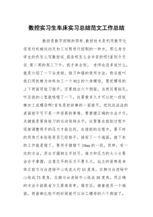 数控实习生车床实习总结范文.docx