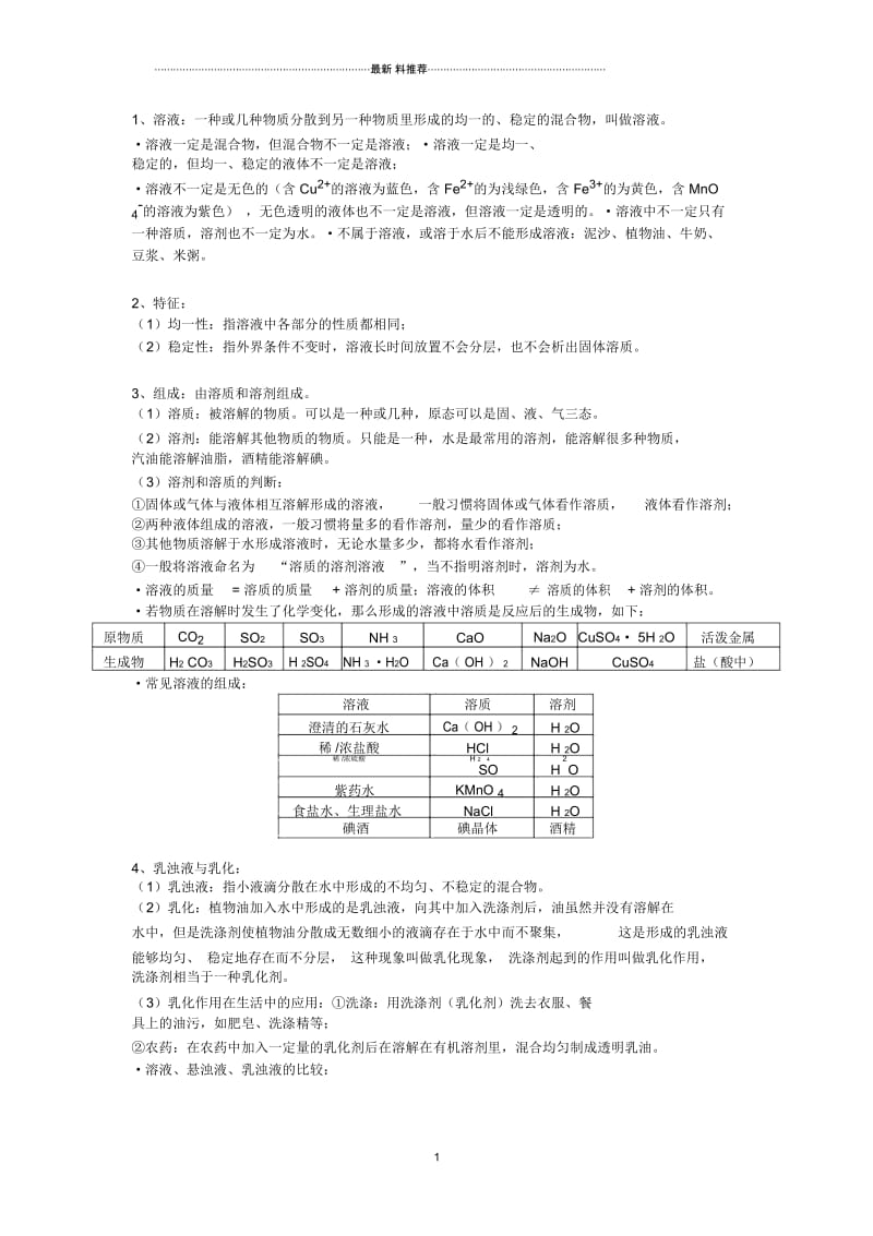 溶液知识点.docx_第1页