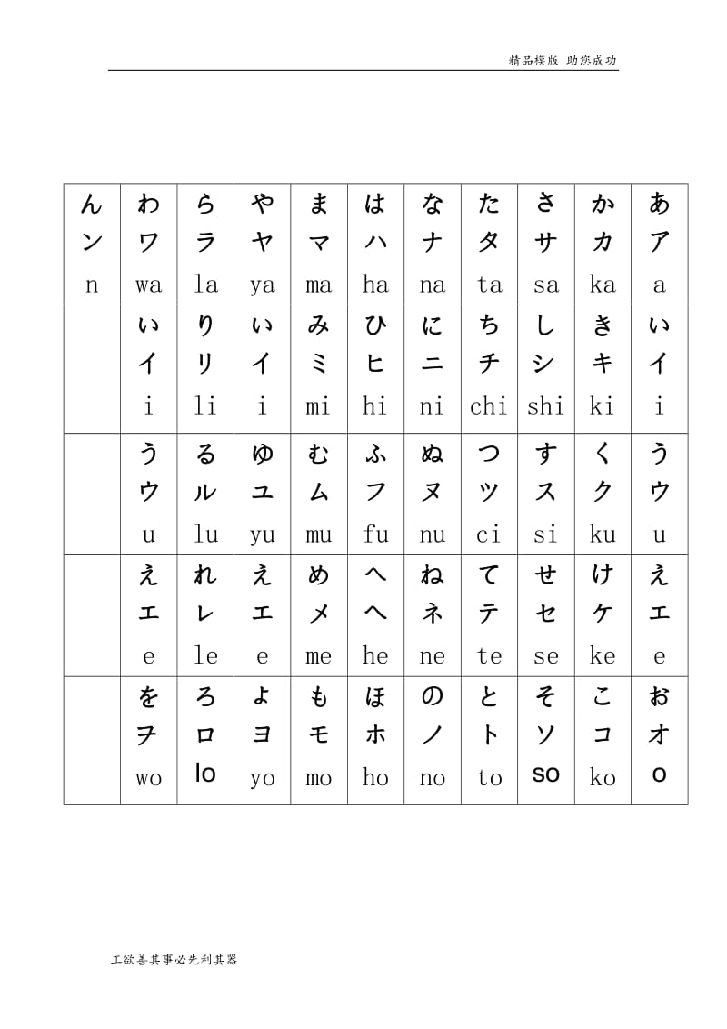 平假名、片假名对照表-假名对照.doc_第1页