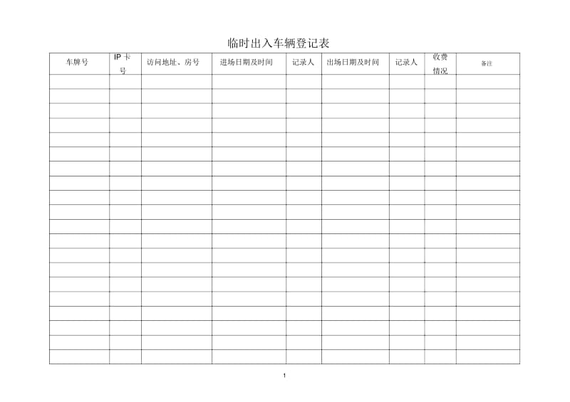 临时出入车辆登记表.docx_第1页