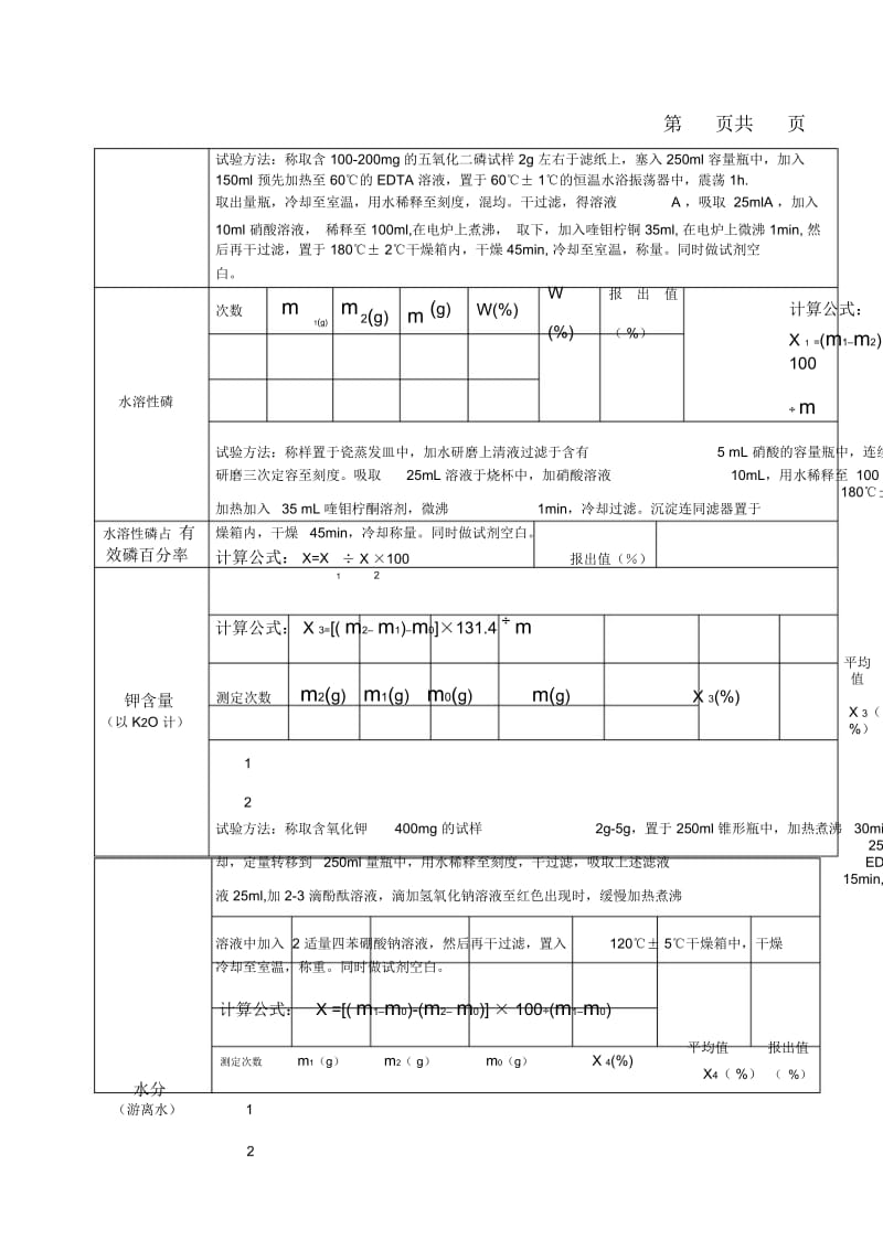 质检复混肥料检验原始记录.docx_第2页