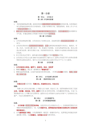 上海华师大版历史第一分册知识点重点整理.docx