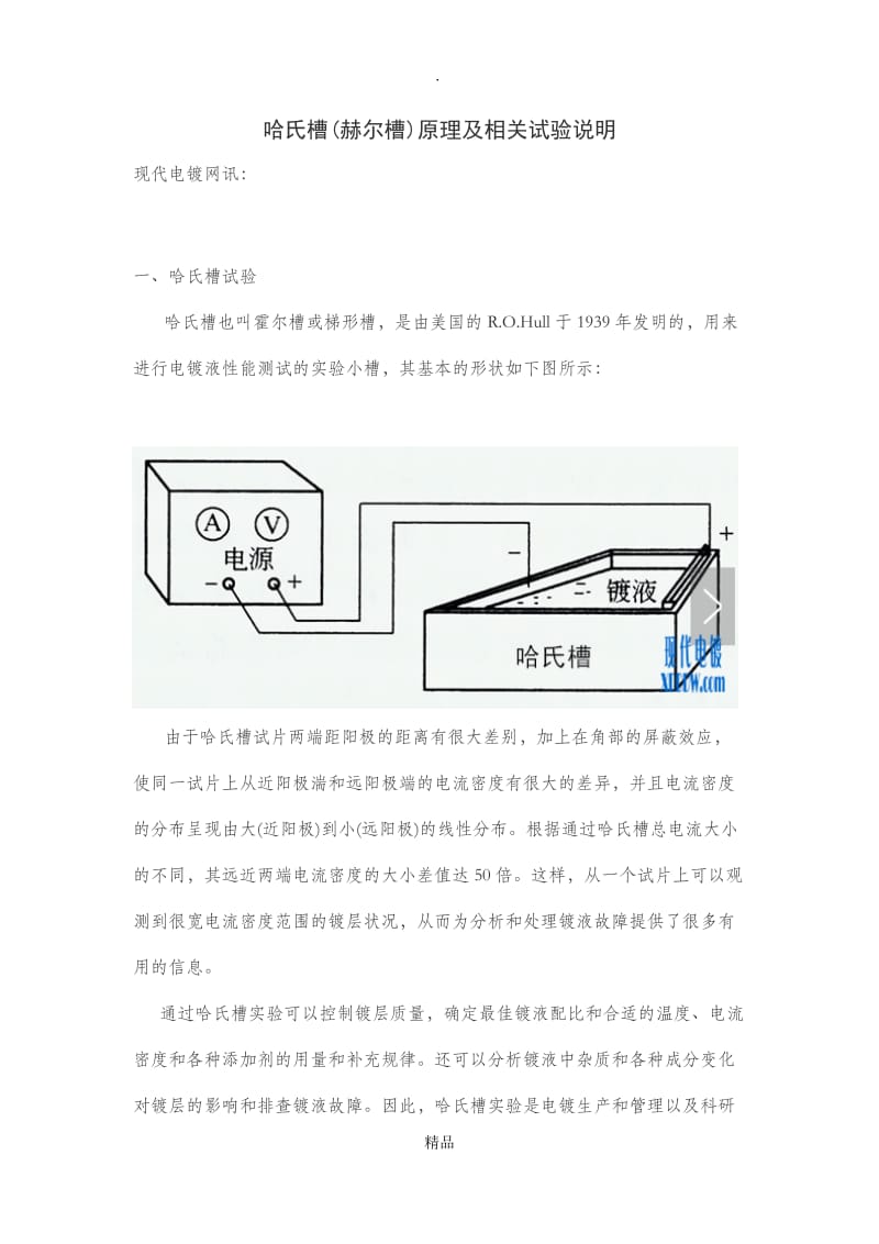 哈氏槽(赫尔槽)原理及相关试验说明.doc_第1页