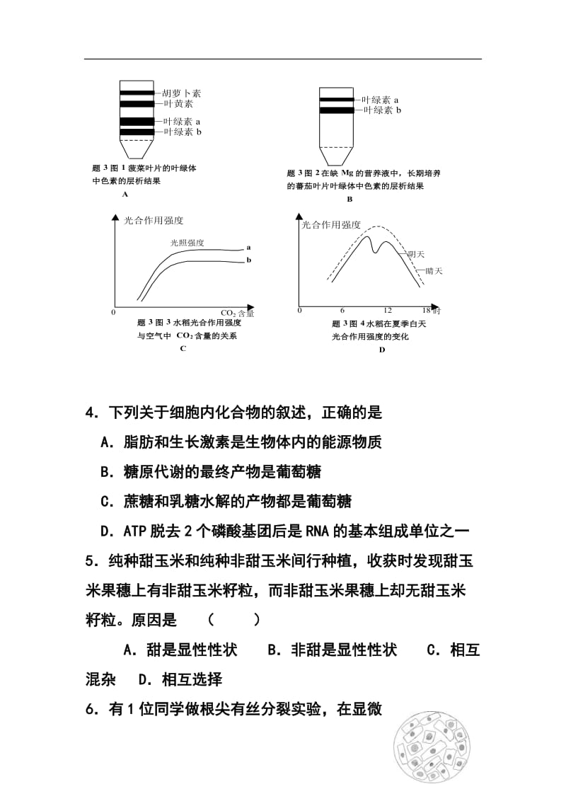 福建省四地六校高三上学期第二次联考生物试题及答案.doc_第2页