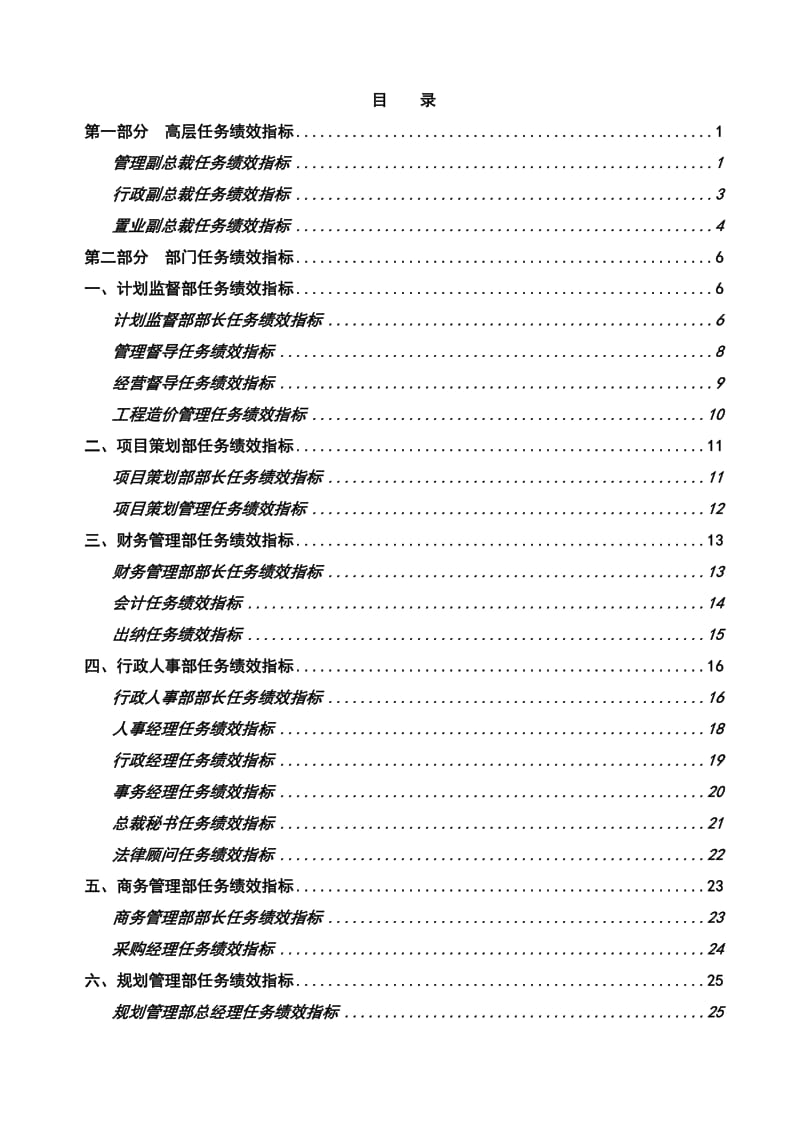 明达集团亚岗位任务绩效指标手册.doc_第1页