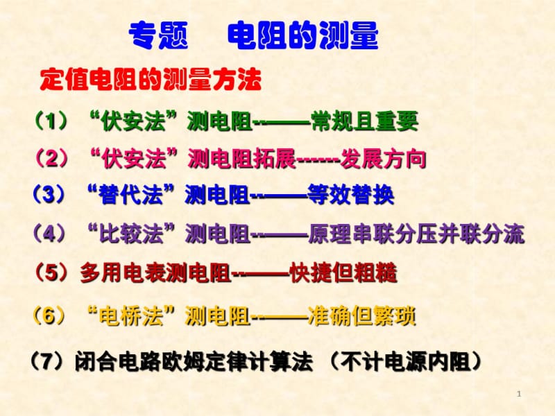 高级高中物理电阻的测量方法.pdf_第1页