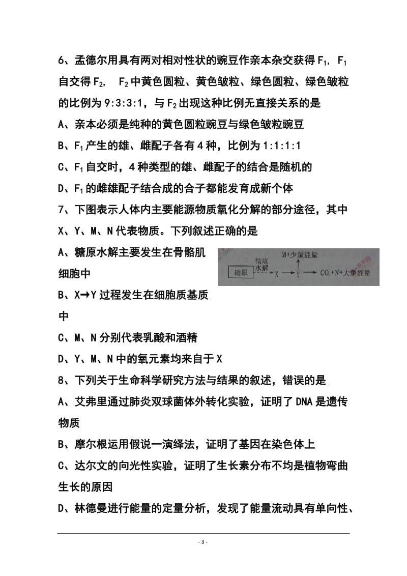 江苏省淮安、宿迁、连云港、徐州四市高三第一次模拟考试生物试题及答案.doc_第3页