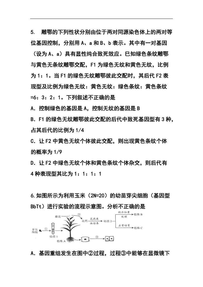 内蒙古一机一中高三上学期期中考试理科综合试题及答案.doc_第3页