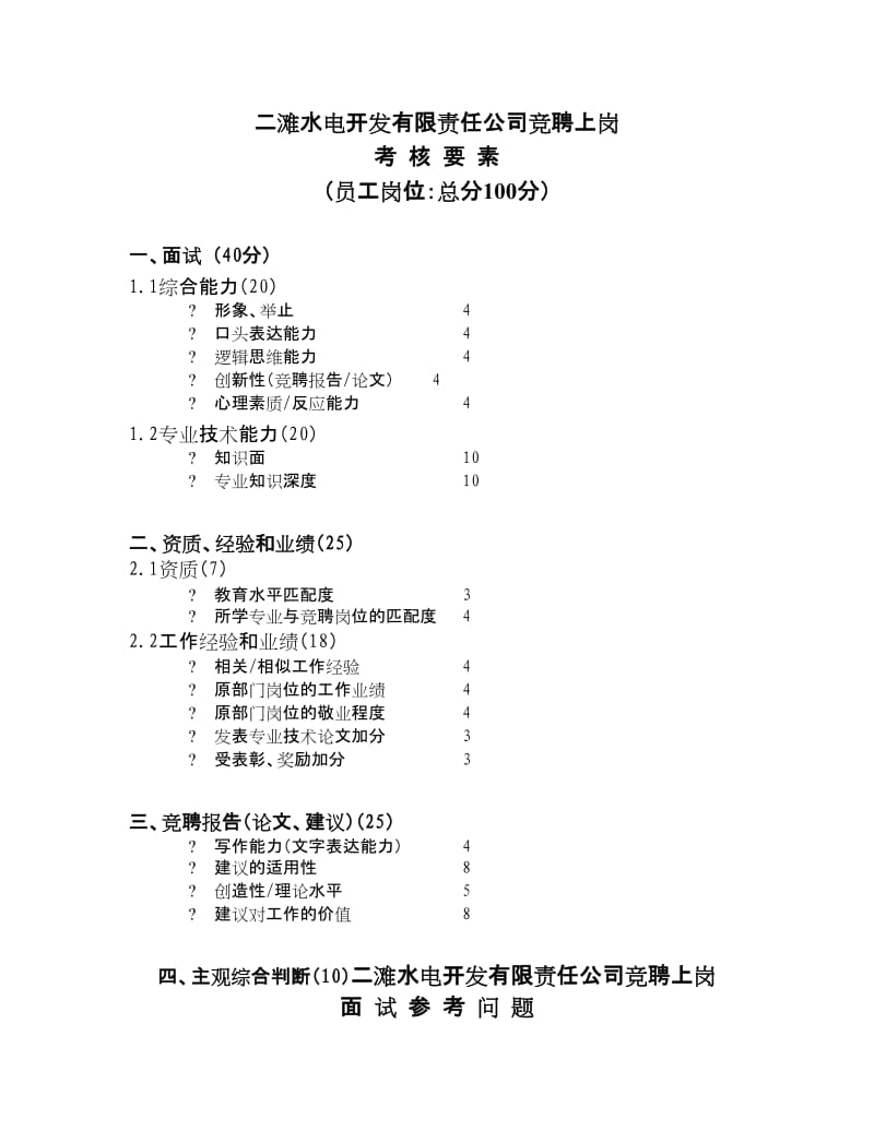 开发有限责任公司竞聘上岗考核要素.doc_第3页