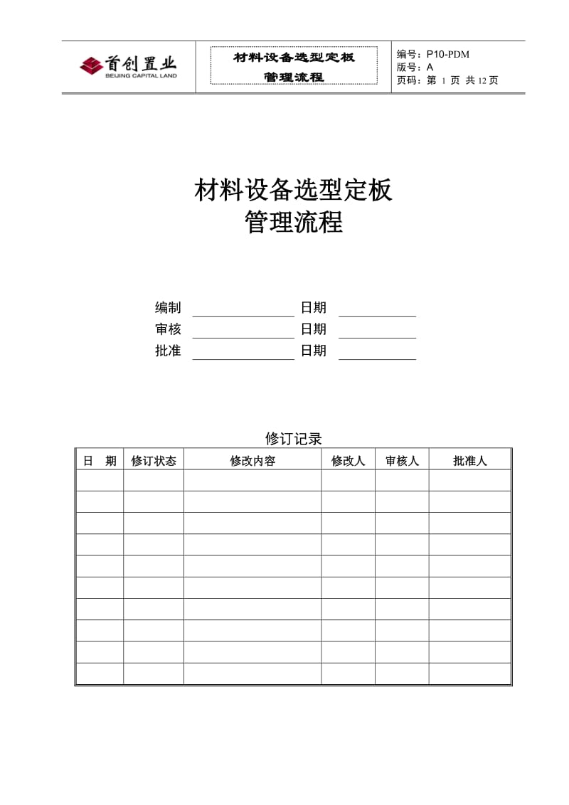 标杆企业管理-材料设备选型定板管理流程.doc_第1页