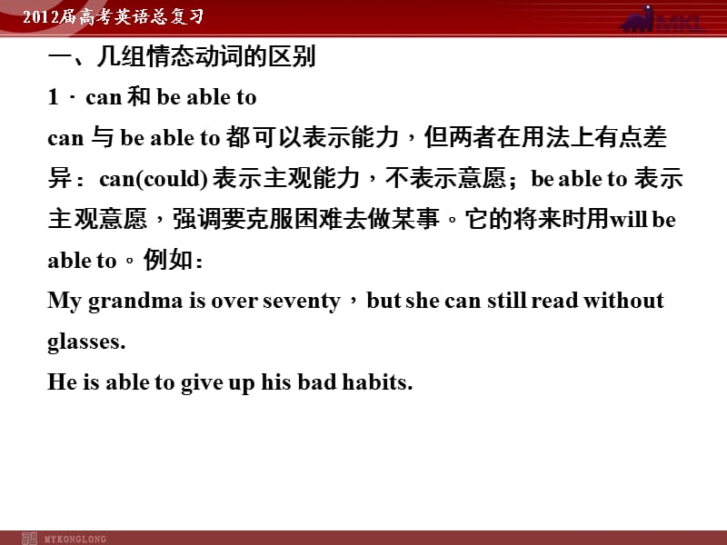 高考英语二轮复习课件：专题5　情态动词和虚拟语气.ppt_第2页