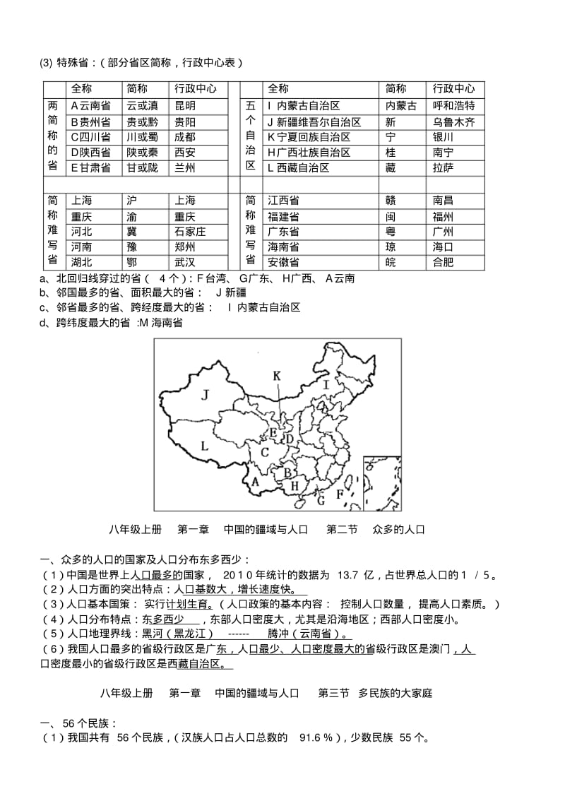 2016年秋季学期新人教版八年级地理上册知识点总结.pdf_第2页