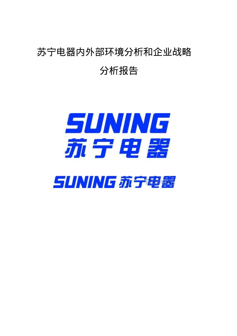 苏宁电器内外部环境及企业战略分析..pdf_第1页