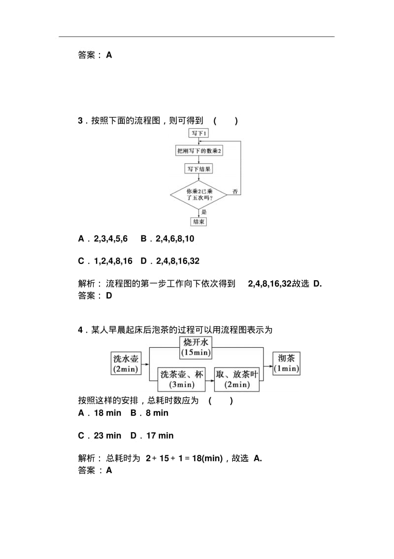 人教版选修【1-2】4.1《流程图》习题及答案.pdf_第2页