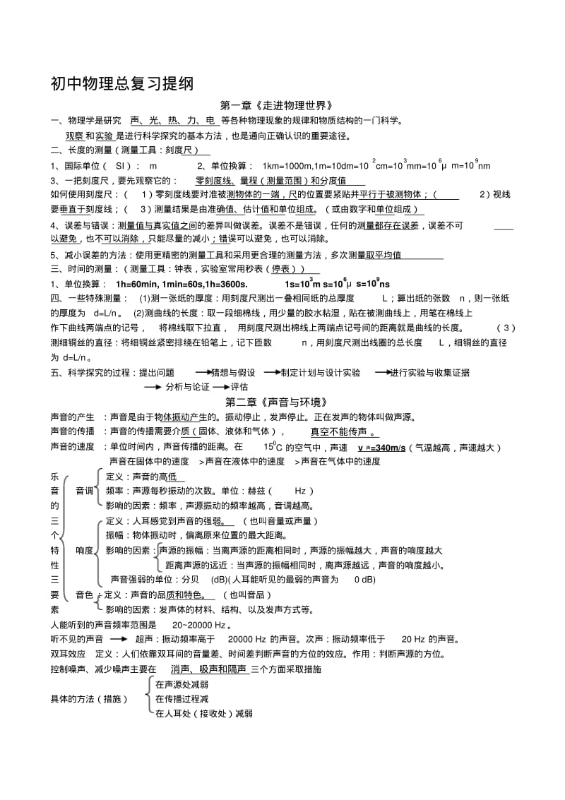 初中物理总复习知识点大全.pdf_第1页