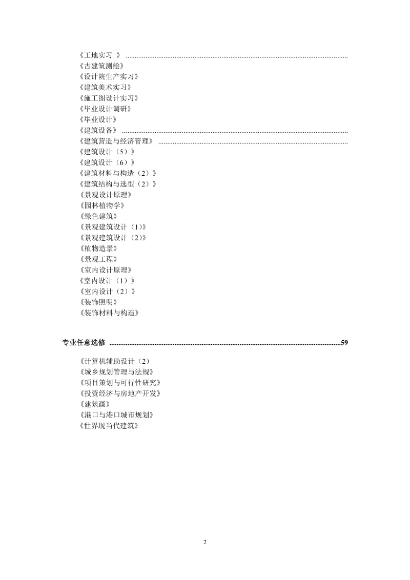 建筑学专业课程教学大纲目录.doc_第2页