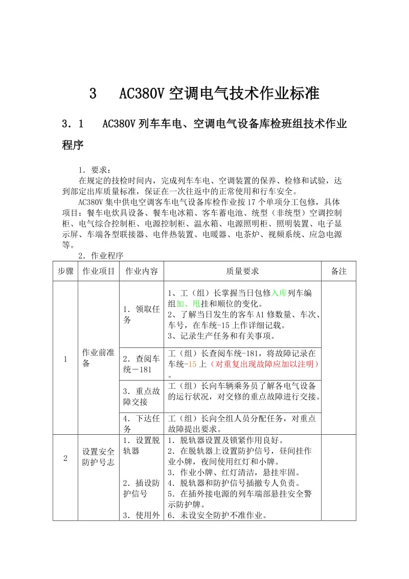 AC380V空调电气技术作业标准(打印用).doc_第1页