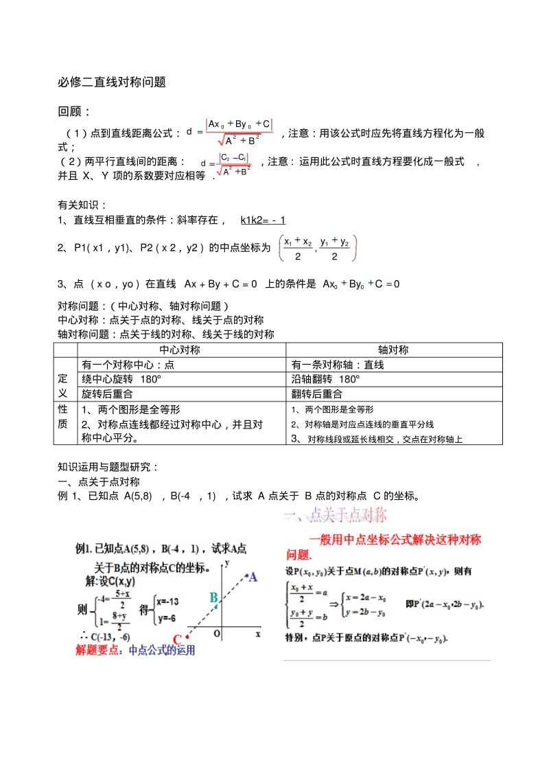 必修二直线方程对称问题.pdf_第1页