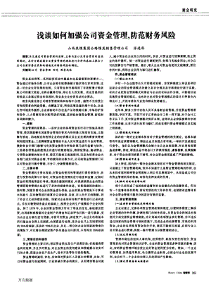 浅谈如何加强公司资金管理,防范财务风险.pdf