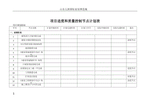 项目进度和质量控制节点计划表.doc