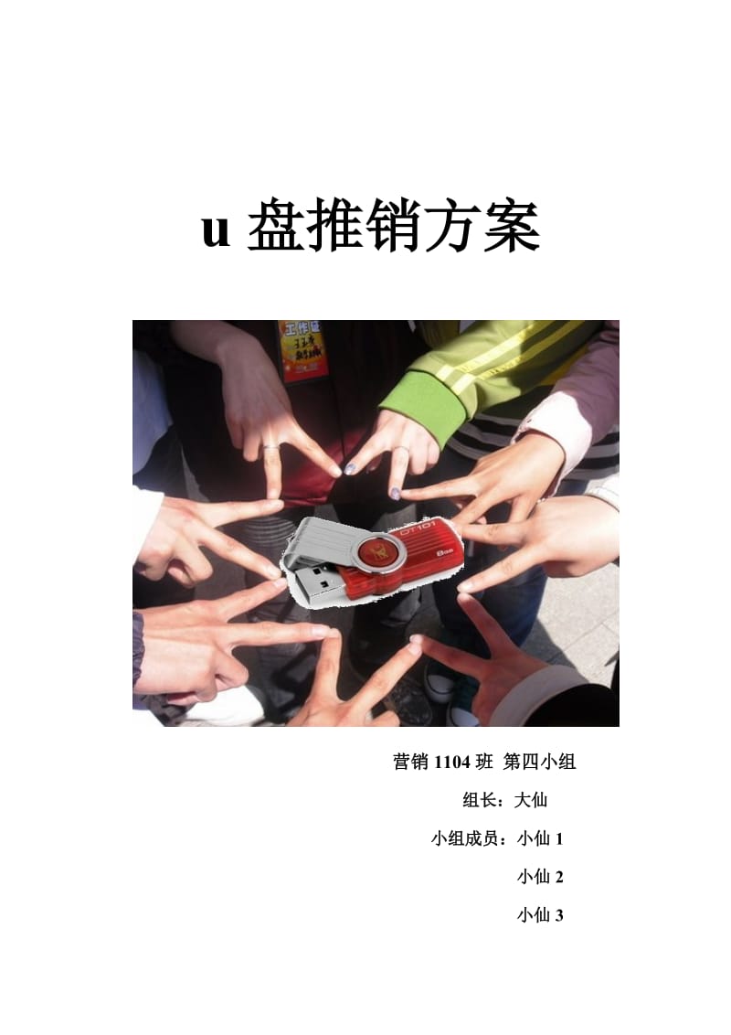 电子数码u盘产品 推销计划 营销策划书.doc_第1页