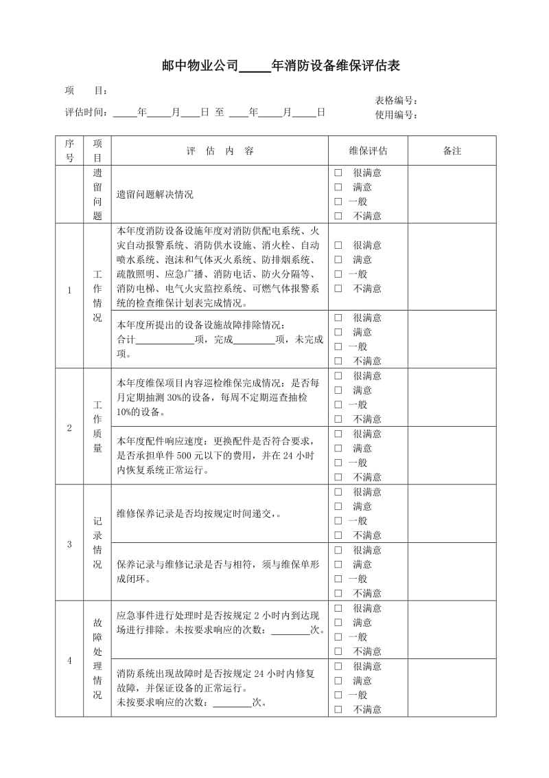 消防设备维保评估表.doc_第1页