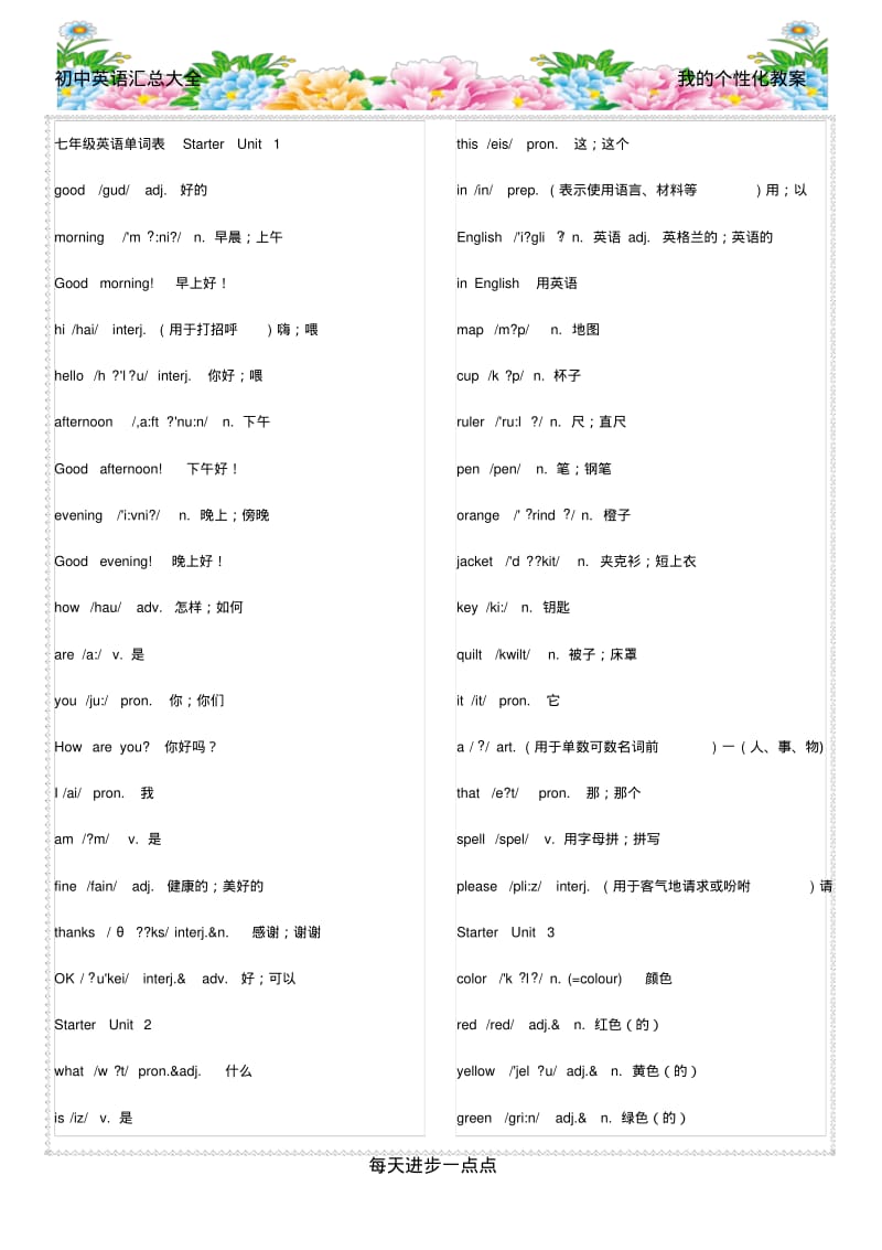 最新人教版初中英语单词汇总表(完美打印版).pdf_第2页