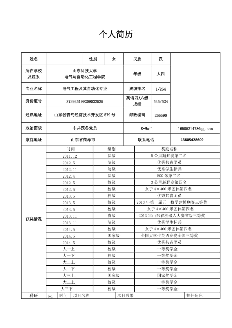 保研个人简介表格.doc_第1页