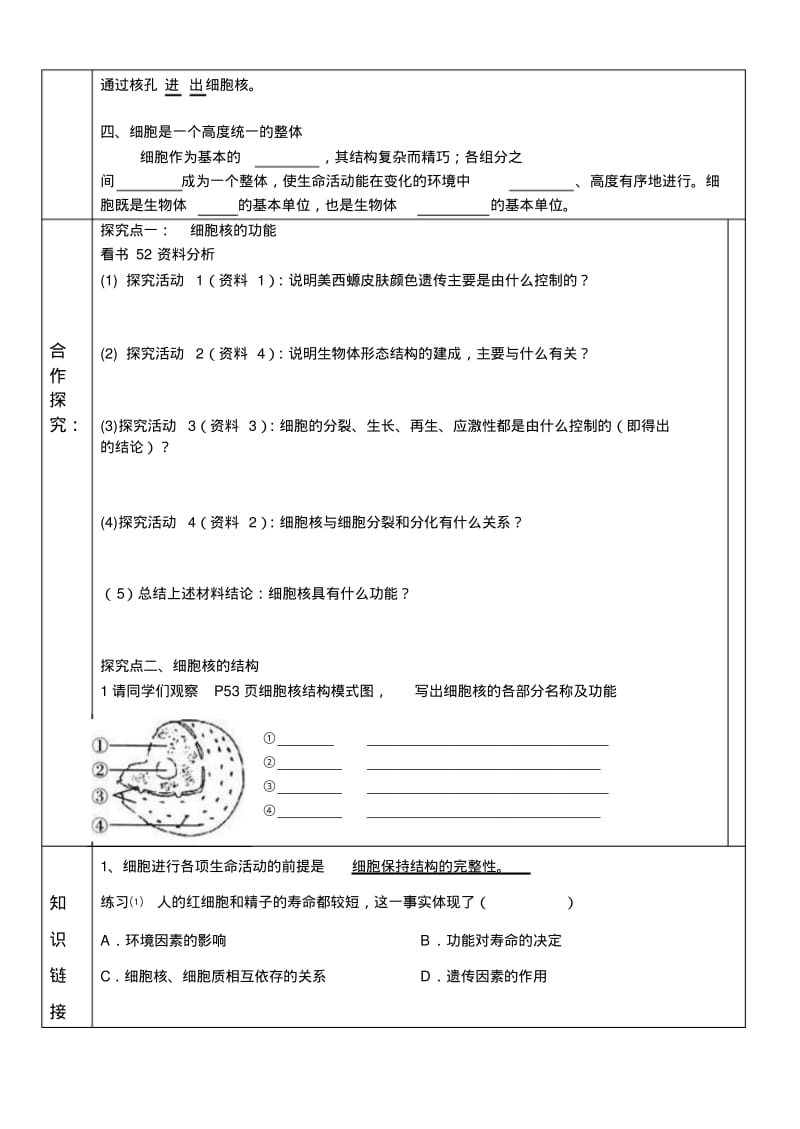 细胞核-系统的控制中心导学案..pdf_第2页