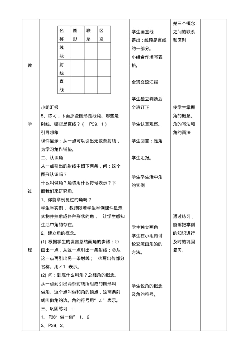 2013年人教版四年级数学上册第二单元角的度量教案(表格式).pdf_第2页