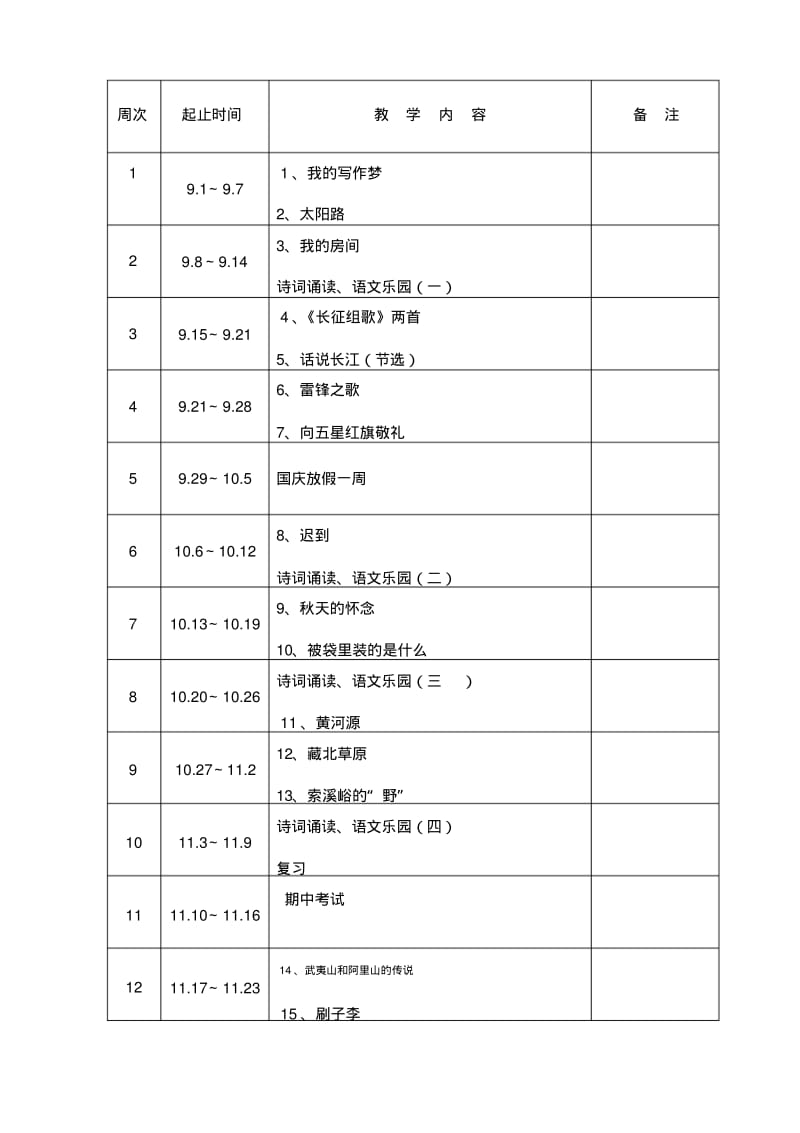 2014-2015学年鄂教版小学五年级语文上教学计划.pdf_第3页