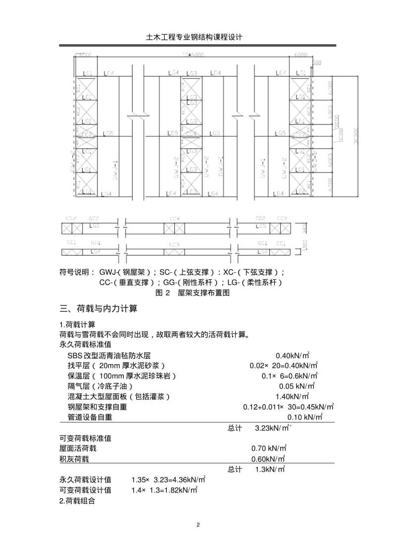 30米梯形钢屋架钢课程设计计算书资料.pdf_第2页