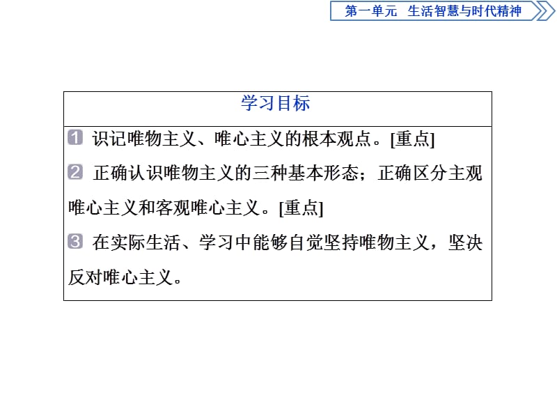 2019-2020学年人教版政治必修四同步课件：第一单元 第二课 第二框　唯物主义和唯心主义 .ppt_第3页