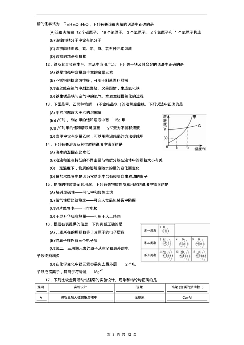 2012南京中考化学试题及答案.pdf_第3页