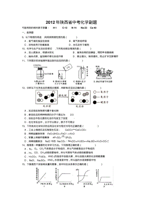 2012年陕西中考化学副题及答案.pdf