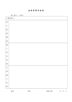 安全管理目标表.doc