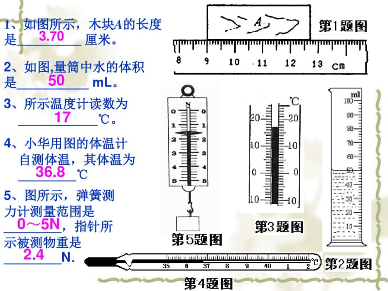 中考物理专题复习_各种测量工具的读数__生活物理数值估算_物理方法_专题剖析.pdf_第2页