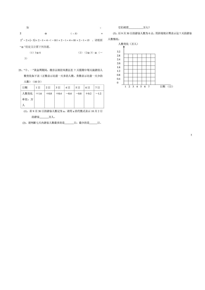 河南荥阳王村一中2012--2013学年七年级上数学期中考试卷含答案(PDF版).pdf_第3页
