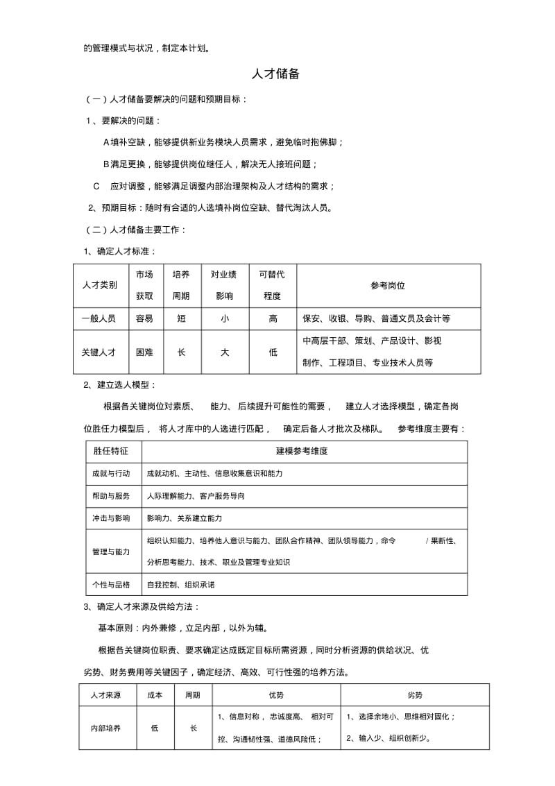 现代企业关键岗位人才储备及培养计划.pdf_第2页