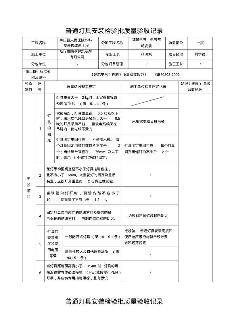 普通灯具安装检验批质量验收记录.pdf_第3页