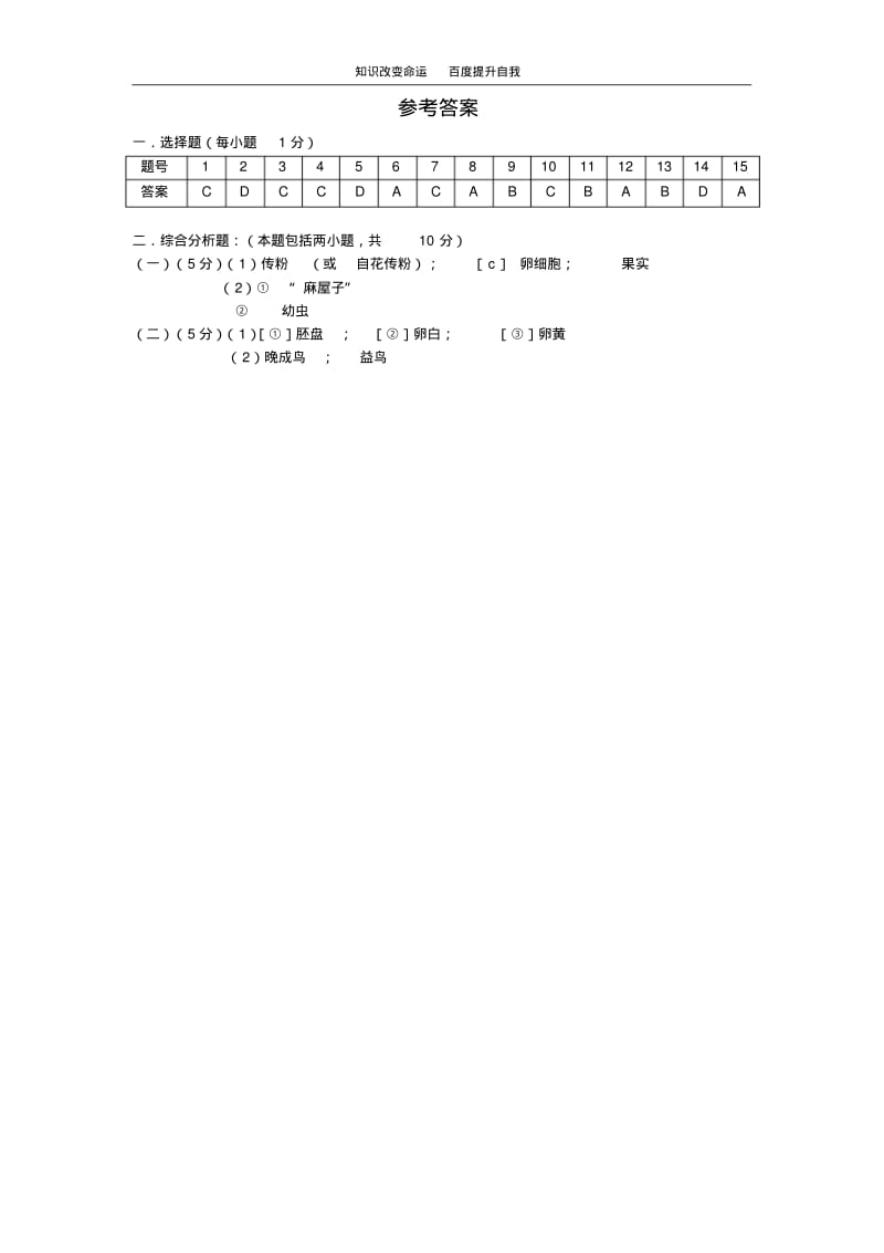 (no.1)八年级生物期中试卷(2).pdf_第3页