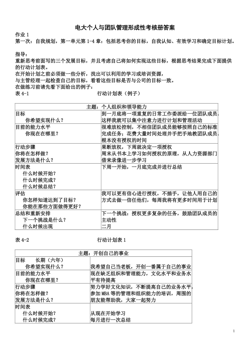 电大作业个人与团队管理形成性考核册答案参考小抄.doc_第1页