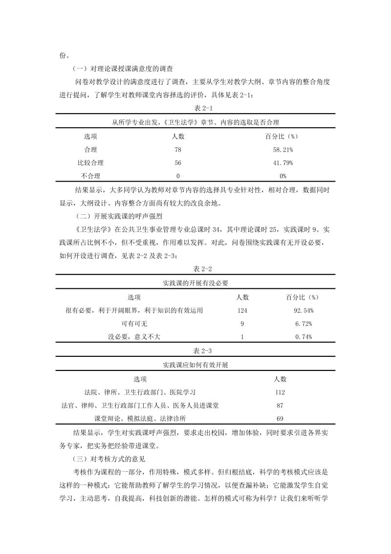 《卫生法学》理论及实践教学的研究 李 慧 （浙江中医药大学滨江学院 ....doc_第2页