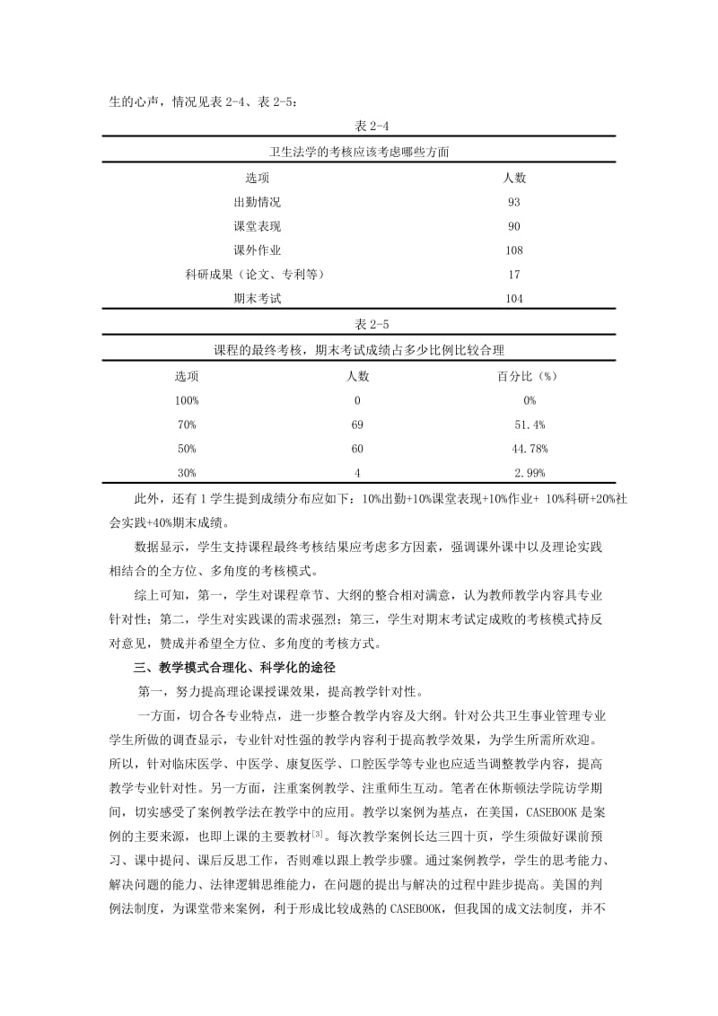 《卫生法学》理论及实践教学的研究 李 慧 （浙江中医药大学滨江学院 ....doc_第3页