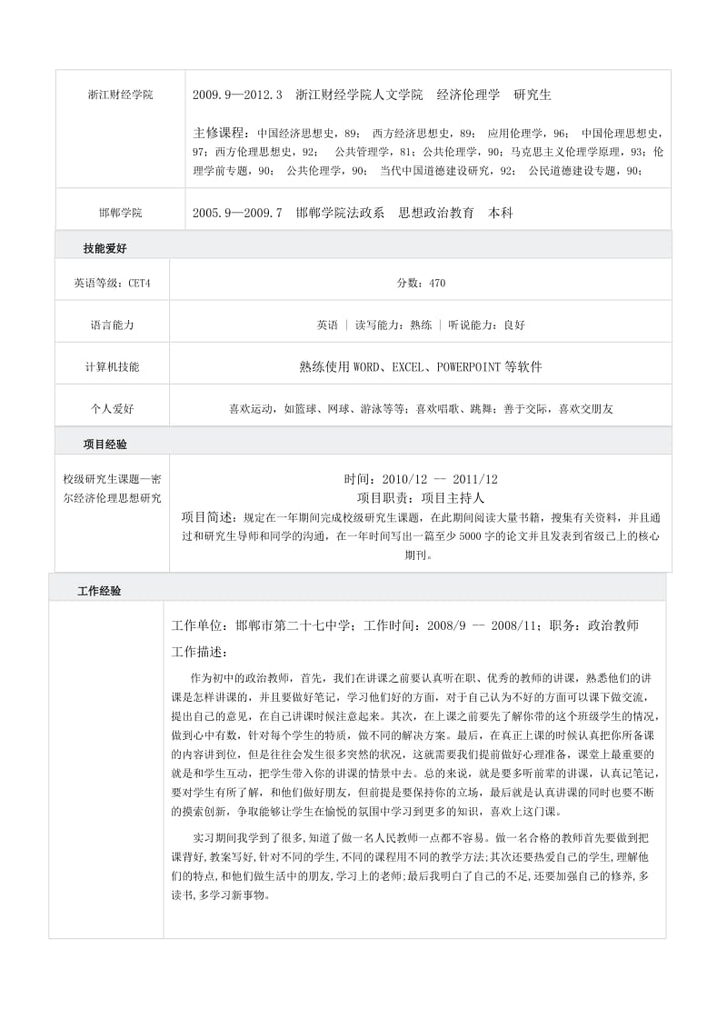 [求职简历]研究生求职简历模板.doc_第3页