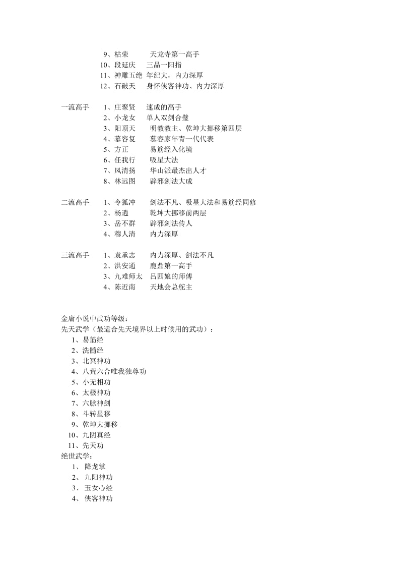 《金庸笔下高手以及武学层次划分》 .doc_第2页