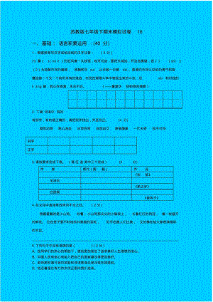 苏教版七年级下期末模拟试卷16.pdf