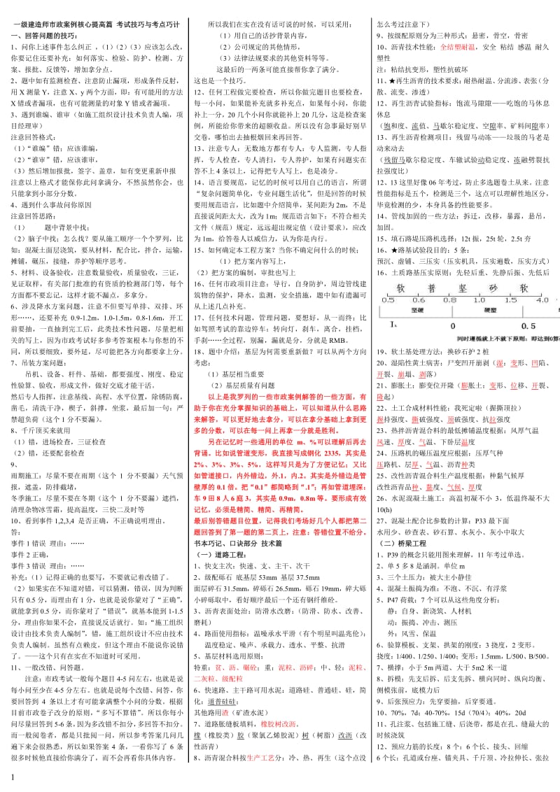 一级建造师 市政公用工程管理与实务 案例核心提高篇 考试技巧与考点巧计.pdf_第1页